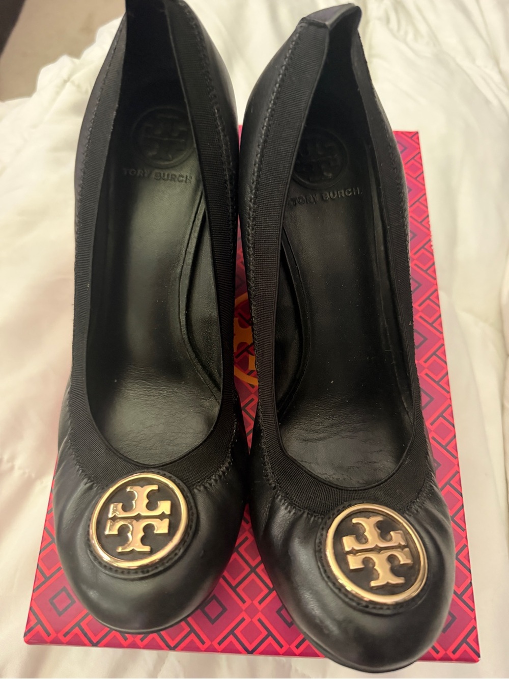 Tory Burch Caroline Black Logo Wedge 11